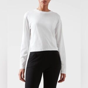 NEW ATM Classic Jersey Long Sleeve Classic Tee - White